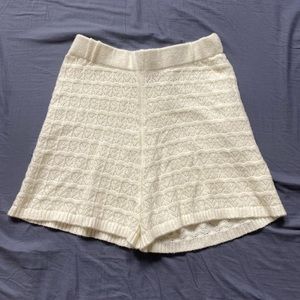 White Knit Topshop Shorts
